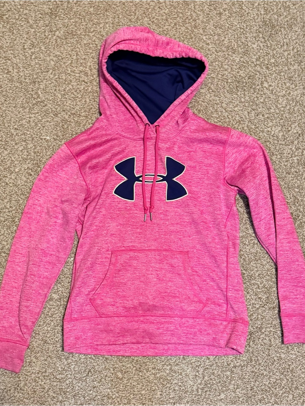 Under Armour Pink Hooded Pullover with Navy Logo
